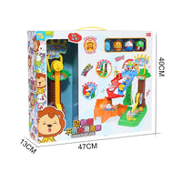 HKM-716499 Tumbler Slide Track Toy Set for Kids - DIY Assembly Race Track with Zoo Animals - Ages 3 and Up