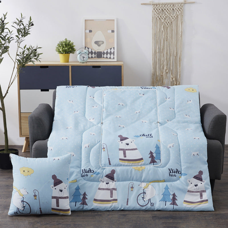 HKM-716563 Colorful Multifunctional Car Pillow and Quilt Set for Travel and Home Use