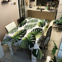 HKM-716627 Waterproof Modern Green Rectangle Tablecloth for Home Use