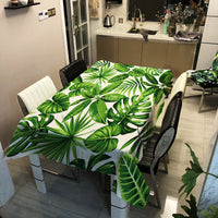 HKM-716627 Waterproof Modern Green Rectangle Tablecloth for Home Use