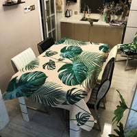 HKM-716627 Waterproof Modern Green Rectangle Tablecloth for Home Use