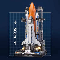 HKM-716883 Space Series Building Block Set - Electric Space Shuttle with Lights, 50 Pieces, for Ages 2 & Up