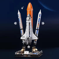 HKM-716883 Space Series Building Block Set - Electric Space Shuttle with Lights, 50 Pieces, for Ages 2 & Up