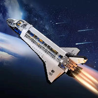 HKM-716883 Space Series Building Block Set - Electric Space Shuttle with Lights, 50 Pieces, for Ages 2 & Up