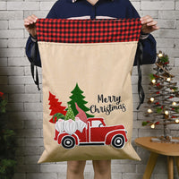 HKM-717011 Festive Forest Old Man Car Gift Bag - Imitated Linen Cloth, 70cm x 45cm