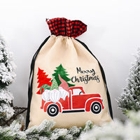 HKM-717011 Festive Forest Old Man Car Gift Bag - Imitated Linen Cloth, 70cm x 45cm