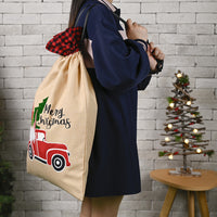 HKM-717011 Festive Forest Old Man Car Gift Bag - Imitated Linen Cloth, 70cm x 45cm