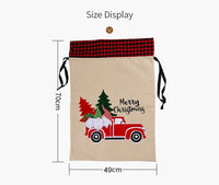 HKM-717011 Festive Forest Old Man Car Gift Bag - Imitated Linen Cloth, 70cm x 45cm