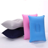 HKM-717075 Inflatable Travel Pillow with PVC Flocking Fabric - Various Colors Available