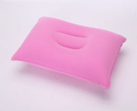 HKM-717075 Inflatable Travel Pillow with PVC Flocking Fabric - Various Colors Available