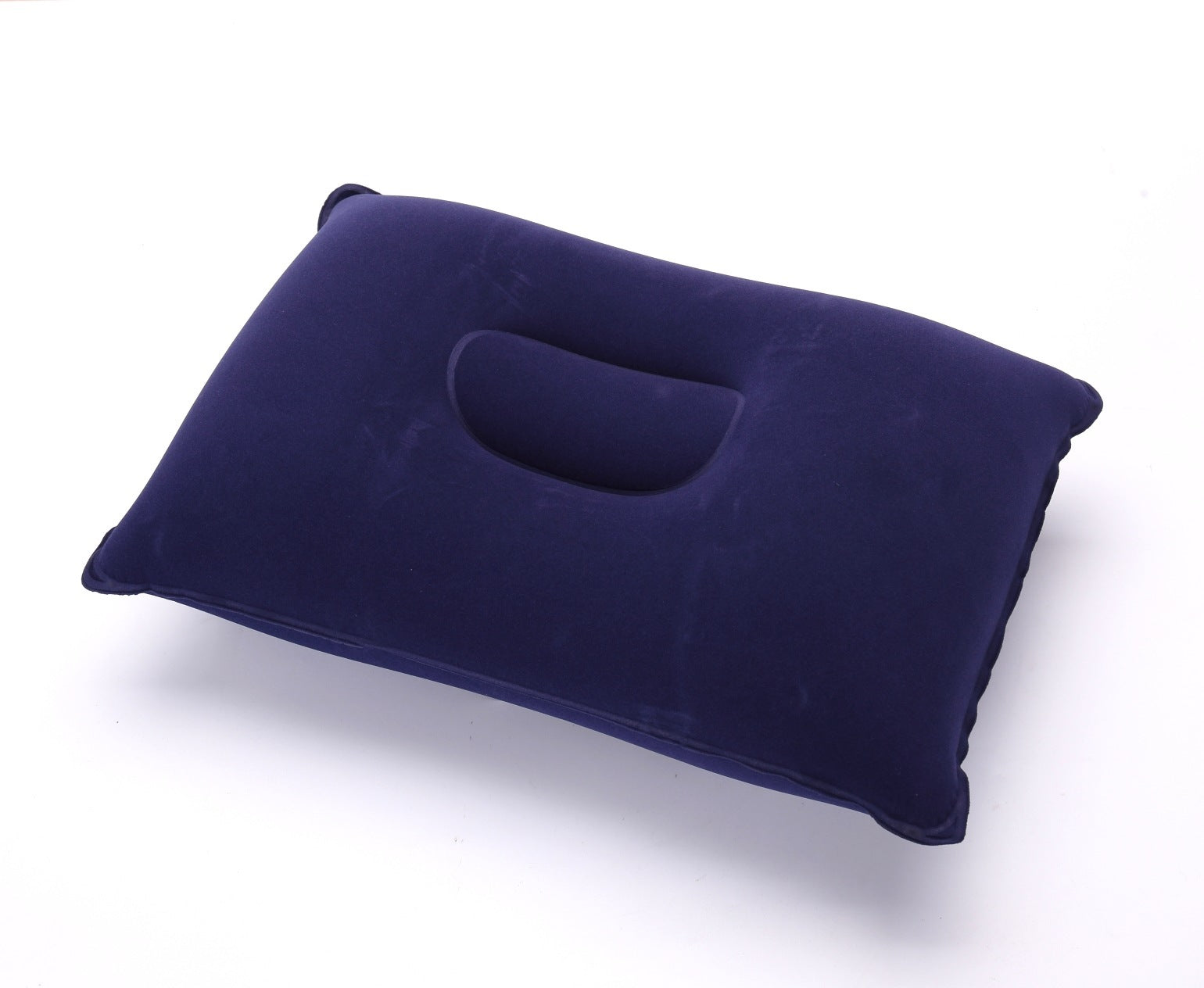 HKM-717075 Inflatable Travel Pillow with PVC Flocking Fabric - Various Colors Available