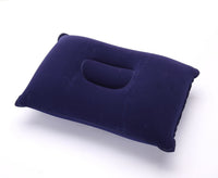 HKM-717075 Inflatable Travel Pillow with PVC Flocking Fabric - Various Colors Available