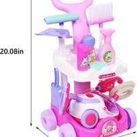 HKM-717075 Kids Pretend Play Cleaning Set - 11 Pcs Broom and Accessories for Ages 2 to 13