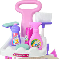 HKM-717075 Kids Pretend Play Cleaning Set - 11 Pcs Broom and Accessories for Ages 2 to 13