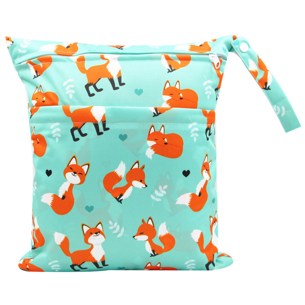 HKM-717075 Waterproof Diaper Storage Bag with Double Pockets – Versatile 30X36 Wet Bag for Baby Essentials