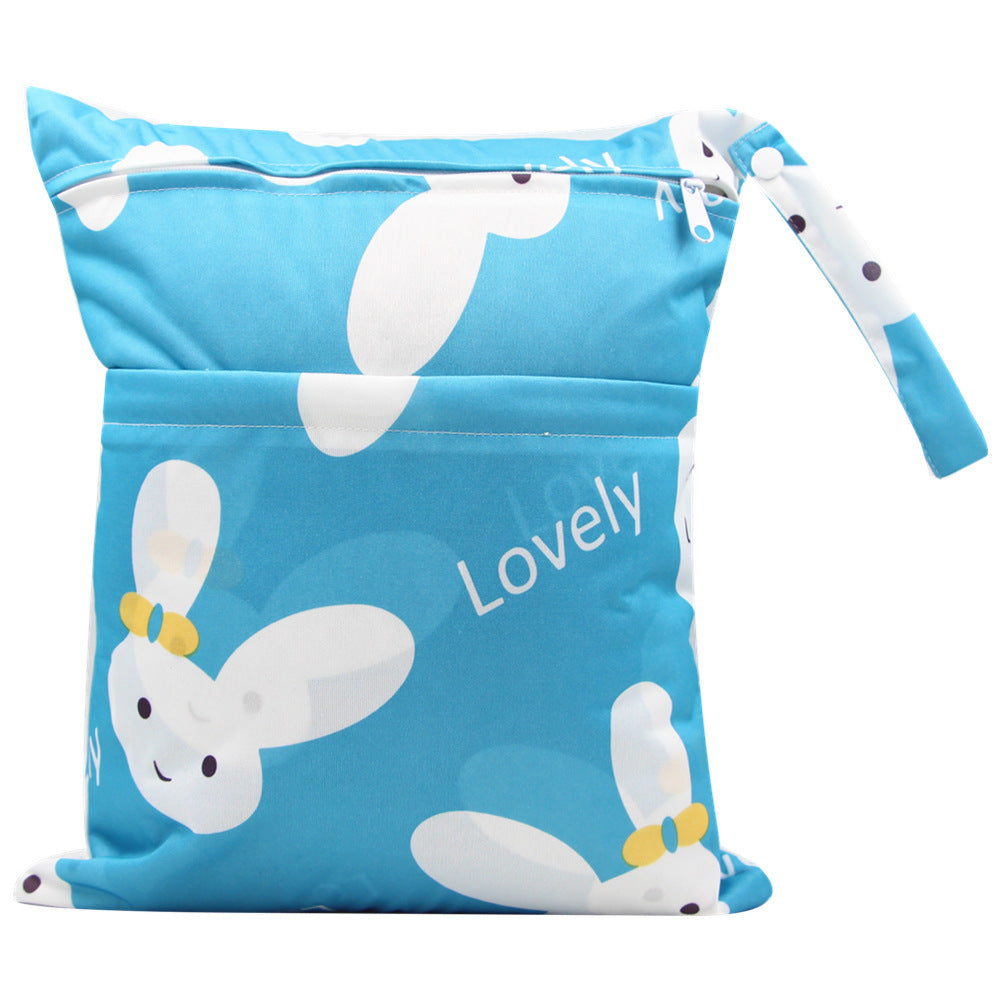 HKM-717075 Waterproof Diaper Storage Bag with Double Pockets – Versatile 30X36 Wet Bag for Baby Essentials