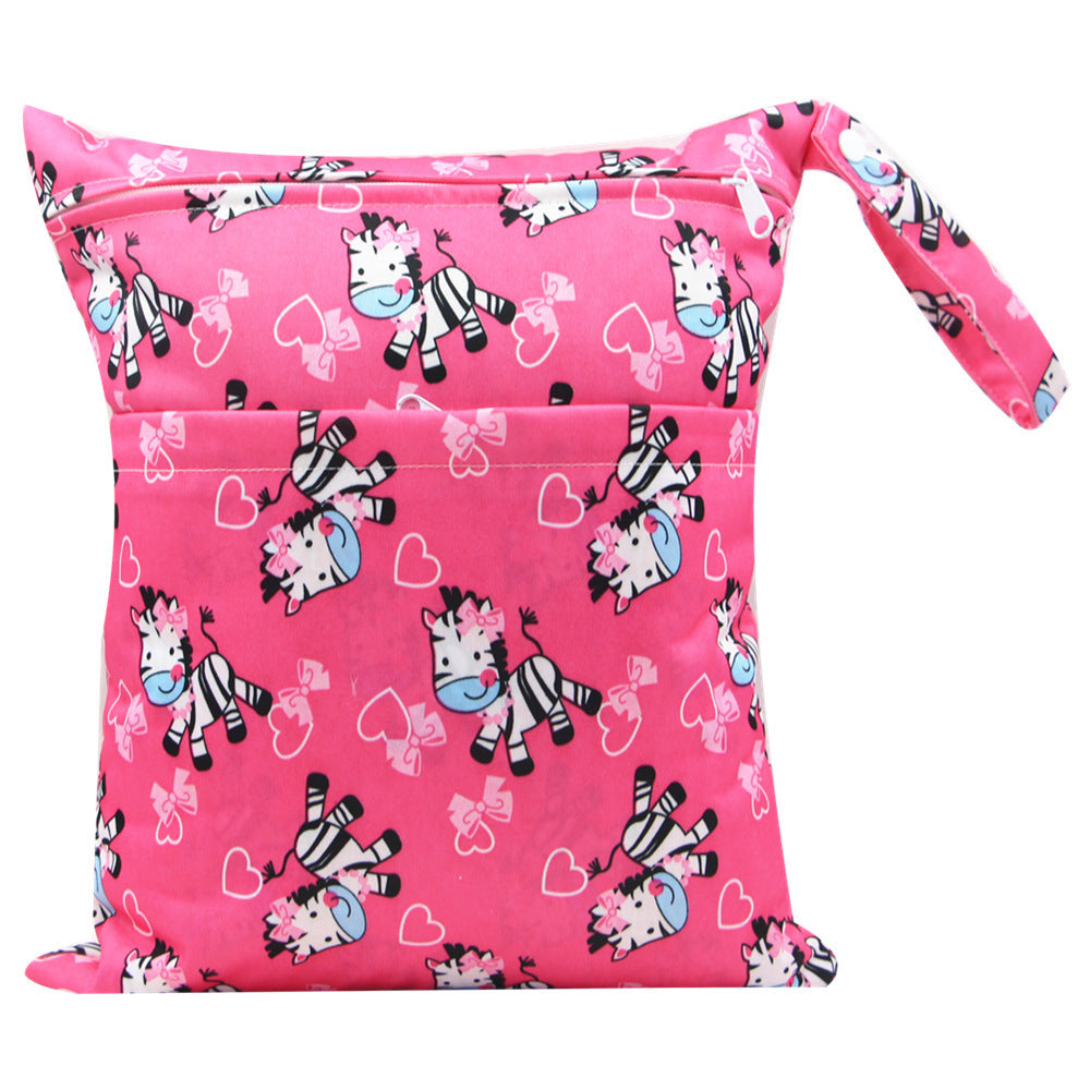 HKM-717075 Waterproof Diaper Storage Bag with Double Pockets – Versatile 30X36 Wet Bag for Baby Essentials