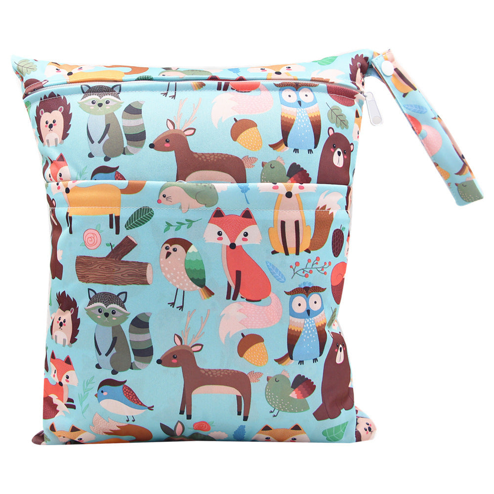 HKM-717075 Waterproof Diaper Storage Bag with Double Pockets – Versatile 30X36 Wet Bag for Baby Essentials