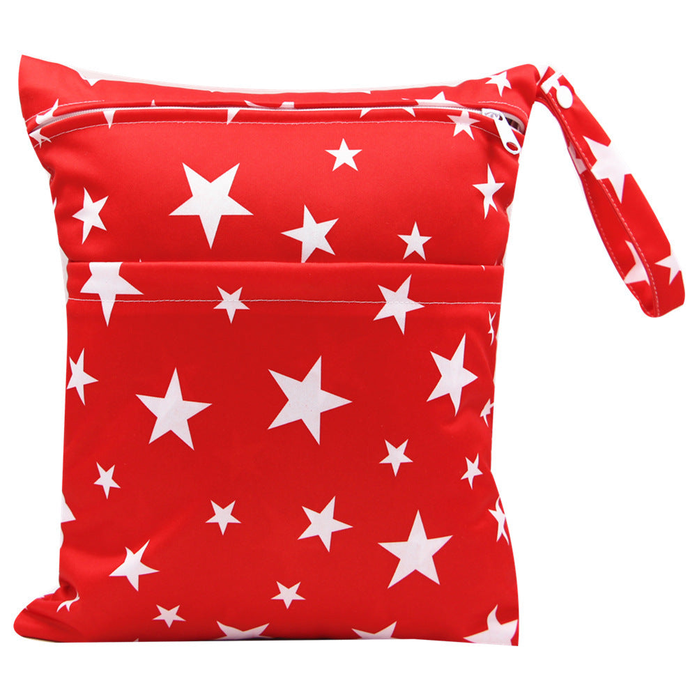 HKM-717075 Waterproof Diaper Storage Bag with Double Pockets – Versatile 30X36 Wet Bag for Baby Essentials