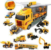 HKM-717203 Kids Pretend Play Police Station Set with Die Cast Army Vehicle Mini Battle Toy Car Carrier Truck
