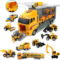 HKM-717203 Kids Pretend Play Police Station Set with Die Cast Army Vehicle Mini Battle Toy Car Carrier Truck