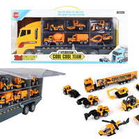 HKM-717203 Kids Pretend Play Police Station Set with Die Cast Army Vehicle Mini Battle Toy Car Carrier Truck