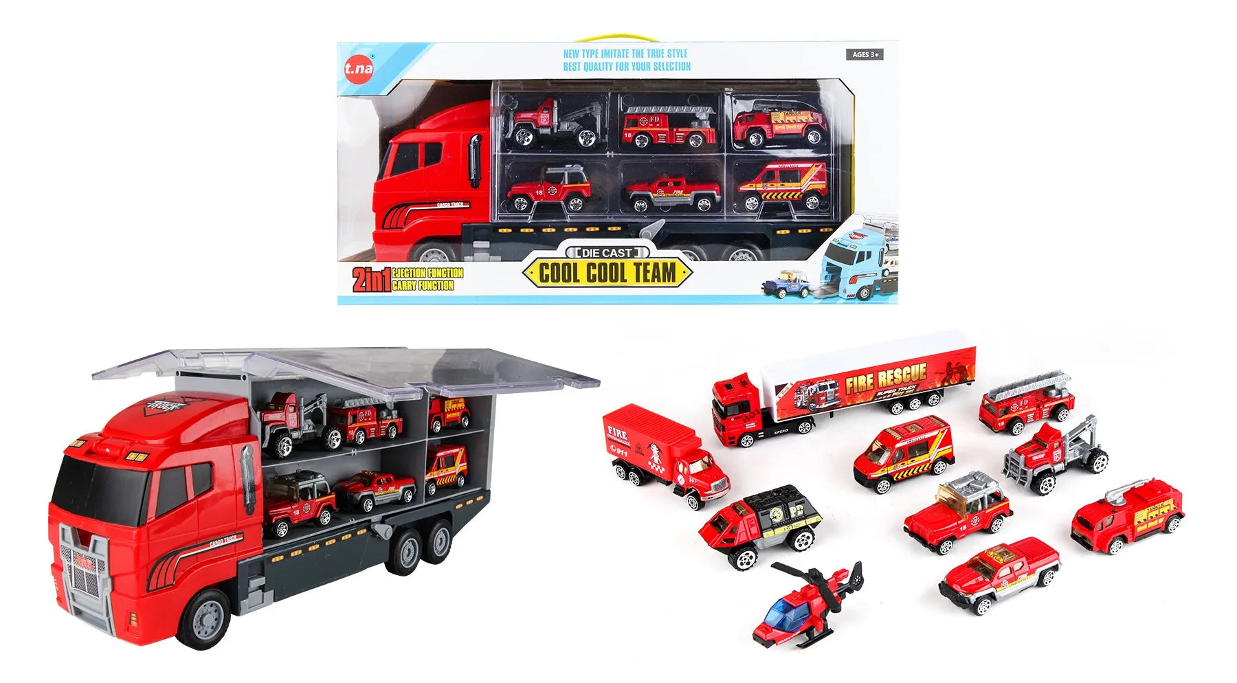 Kids Pretend Play Police Station Set with Die Cast Army Vehicle Mini Battle Toy Car Carrier Truck