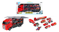 HKM-717203 Kids Pretend Play Police Station Set with Die Cast Army Vehicle Mini Battle Toy Car Carrier Truck
