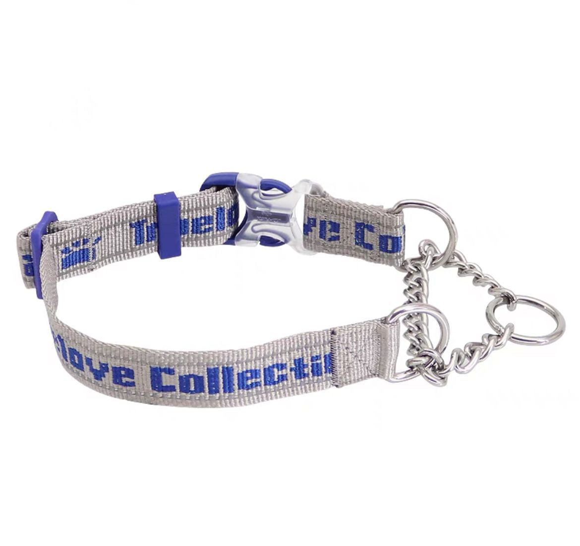 HKM-717267 Reflective Stainless Steel Chain Collar for Large, Medium, and Small Dogs