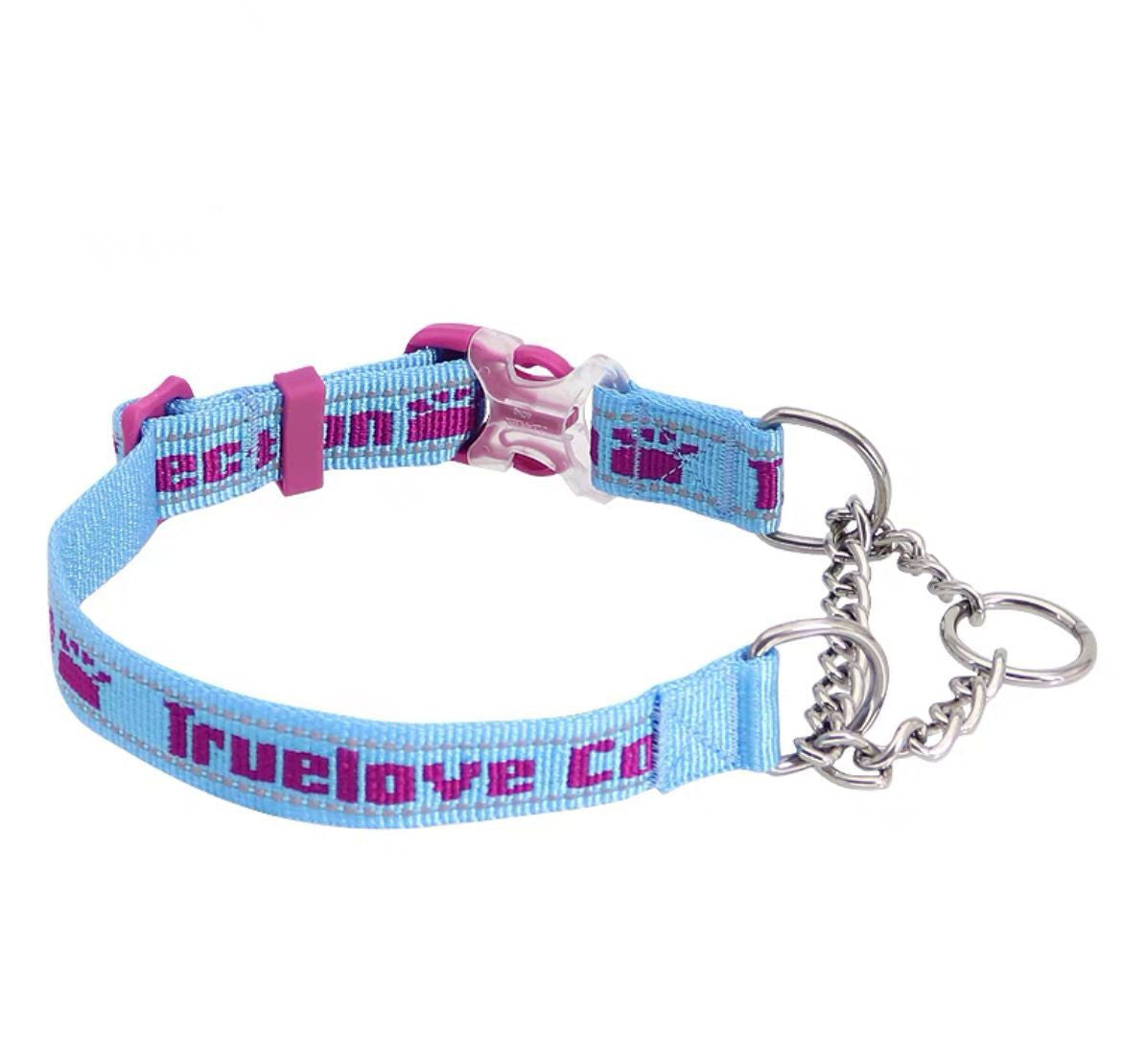 HKM-717267 Reflective Stainless Steel Chain Collar for Large, Medium, and Small Dogs
