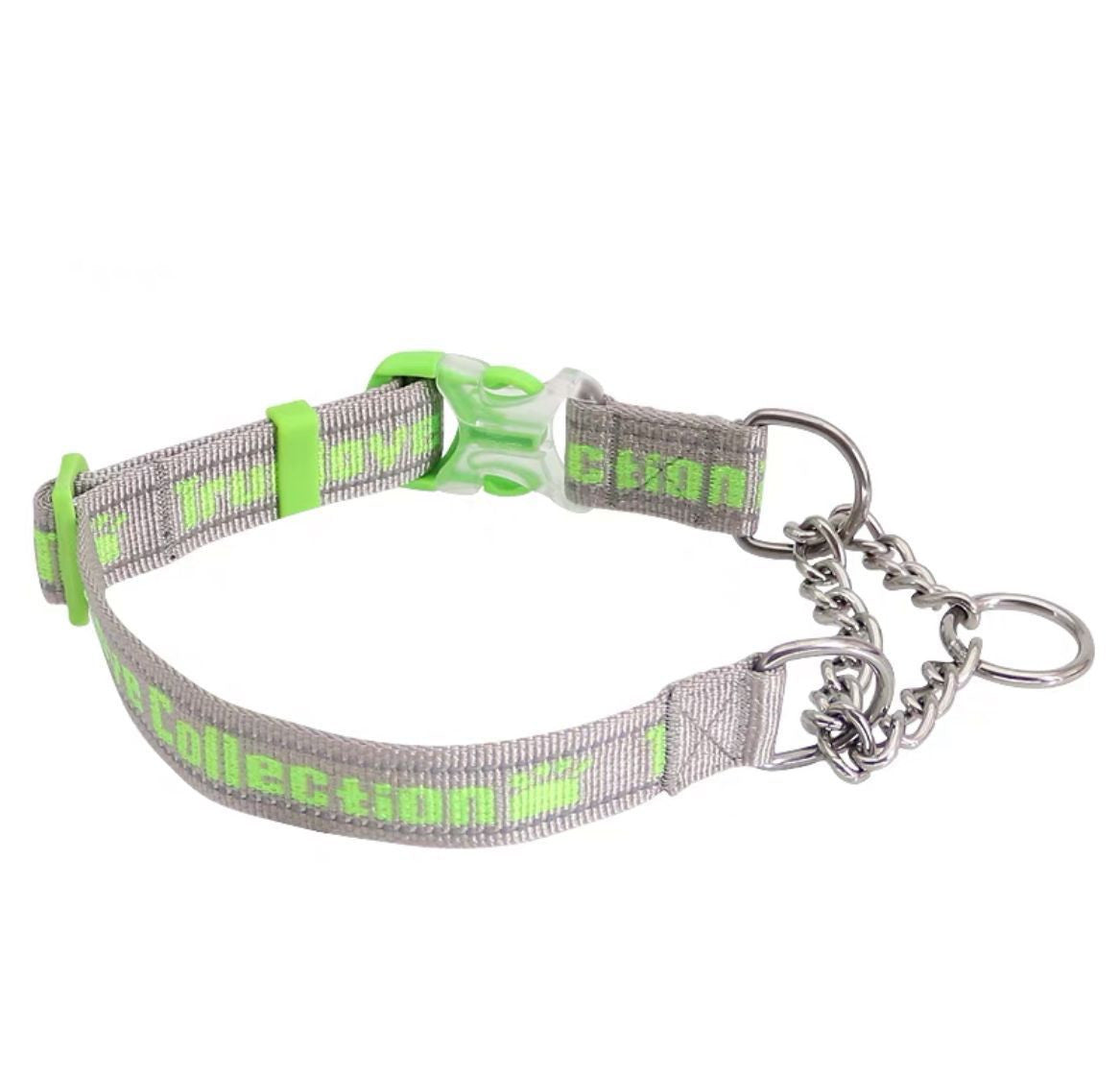 HKM-717267 Reflective Stainless Steel Chain Collar for Large, Medium, and Small Dogs