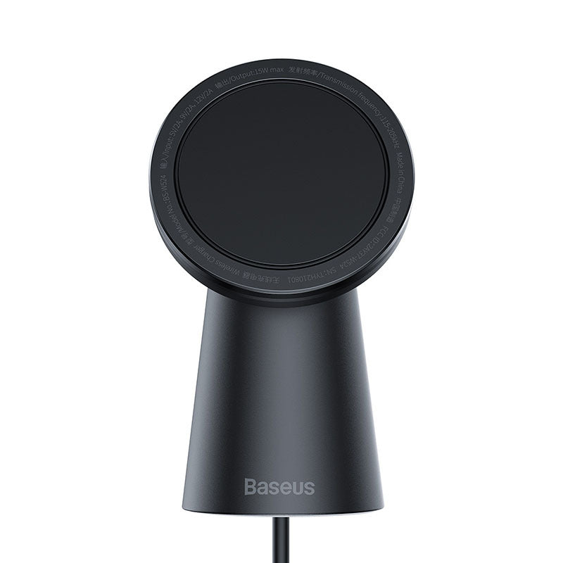 HKM-717459 Magnetic Wireless Charger with Type-C Input - Compact Black Stand