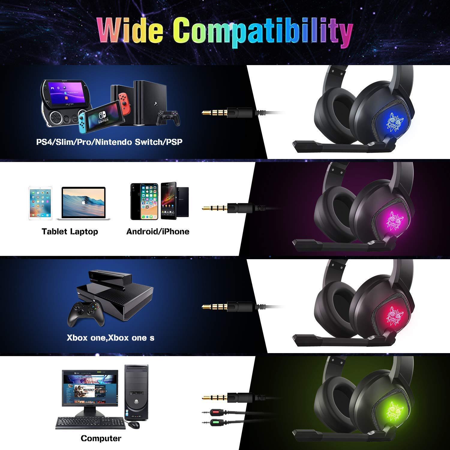 HKM-717459 ONIKUMA K19 RGB Gaming Headset with 50mm Speakers and Omnidirectional Microphone