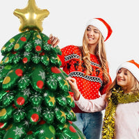 HKM-717523 Aluminum Foil Cartoon Christmas Tree Balloon Column Set - 9pcs