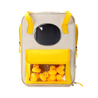 HKM-717587 Large Capacity Canvas Backpack with Breathable Mesh and Leather Accents