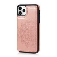 HKM-717651 Mobile Phone Case with Coin Purse Functionality - Simple Imitation Leather Flip Card Holder in Multiple Colors