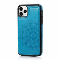 HKM-717651 Mobile Phone Case with Coin Purse Functionality - Simple Imitation Leather Flip Card Holder in Multiple Colors