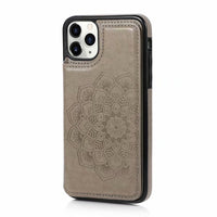 HKM-717651 Mobile Phone Case with Coin Purse Functionality - Simple Imitation Leather Flip Card Holder in Multiple Colors