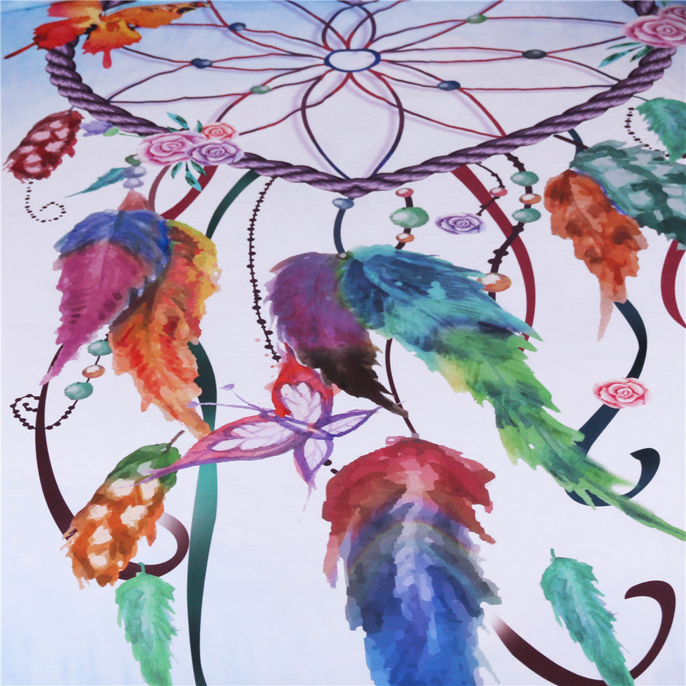 HKM-717715 Dreamcatcher Three-Piece Polyester Bedding Set with Duvet Cover and Pillow Shams