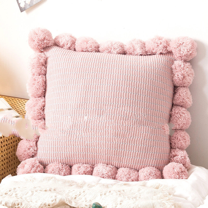 HKM-717779 Knitted Throw Pillow Cover - Nordic Modern Design, Available in Various Colors (45x45CM)