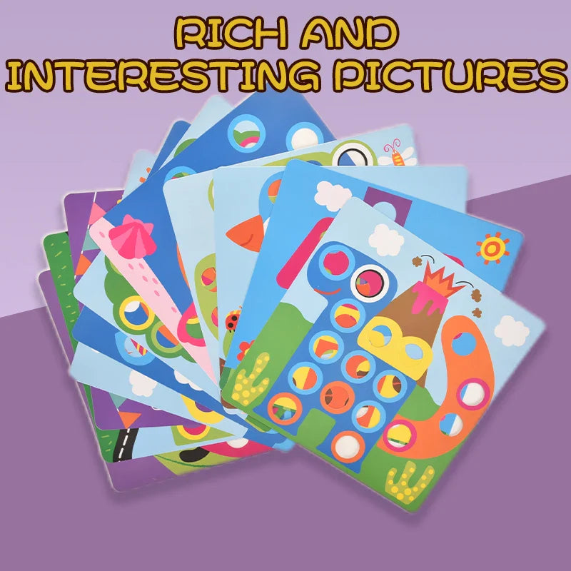 KTX-717971 3D Color Matching Mushroom Nail Puzzle Toy for Early Learning - Assembling Building Blocks for Ages 2-4