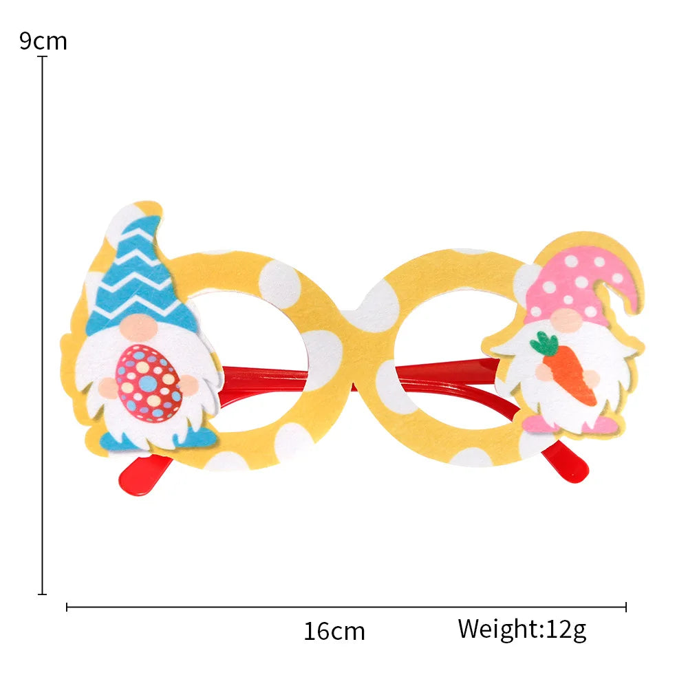 HKM-718227 Easter Bunny Photo Booth Glasses with Colorful Egg Frames for Spring Celebrations