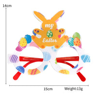 HKM-718227 Easter Bunny Photo Booth Glasses with Colorful Egg Frames for Spring Celebrations