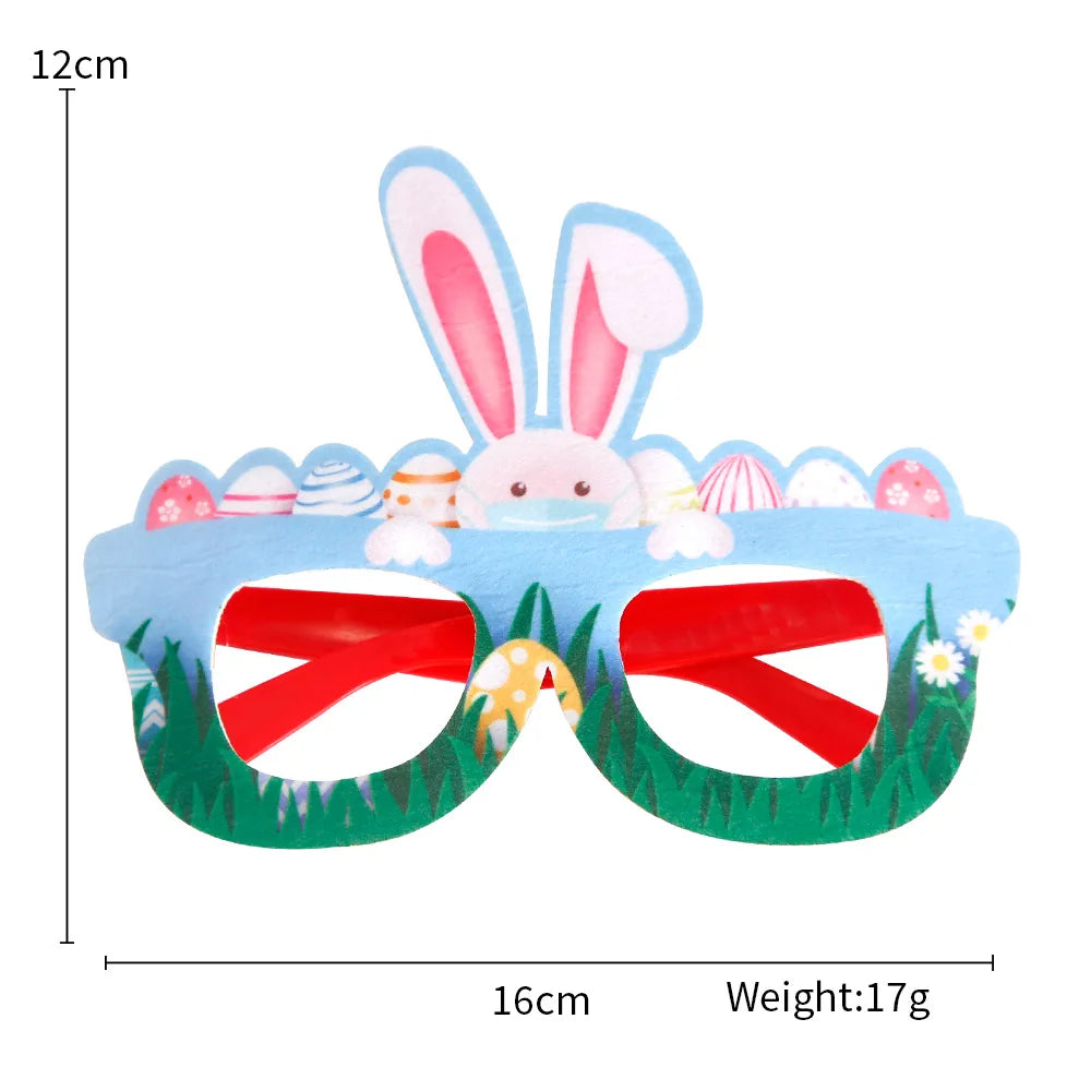 HKM-718227 Easter Bunny Photo Booth Glasses with Colorful Egg Frames for Spring Celebrations