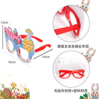 HKM-718227 Easter Bunny Photo Booth Glasses with Colorful Egg Frames for Spring Celebrations