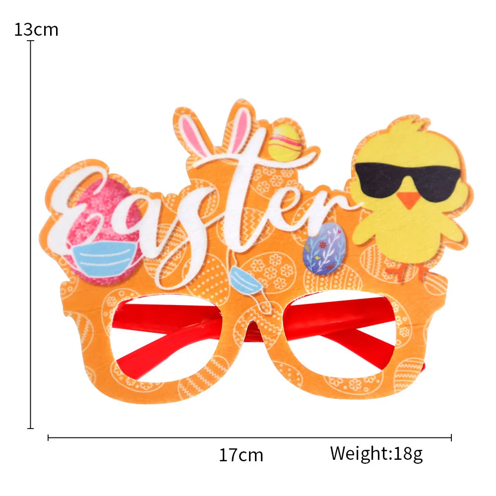 HKM-718227 Easter Bunny Photo Booth Glasses with Colorful Egg Frames for Spring Celebrations