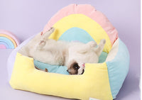 HKM-718355 Universal Warm Fleece Pet Nest with Disassemble and Washable Design - Rainbow Sofa, 65x50x35 cm