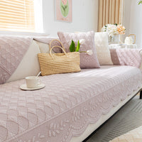 HKM-718547 Non-Slip Cotton Cushion with Nature-Inspired Patterns - Multiple Sizes Available