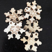 HKM-718675 Christmas Wood Chip Decorative Pendant Set - 50 Mixed Cartoon Ornaments in MDF