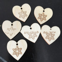 HKM-718675 Christmas Wood Chip Decorative Pendant Set - 50 Mixed Cartoon Ornaments in MDF